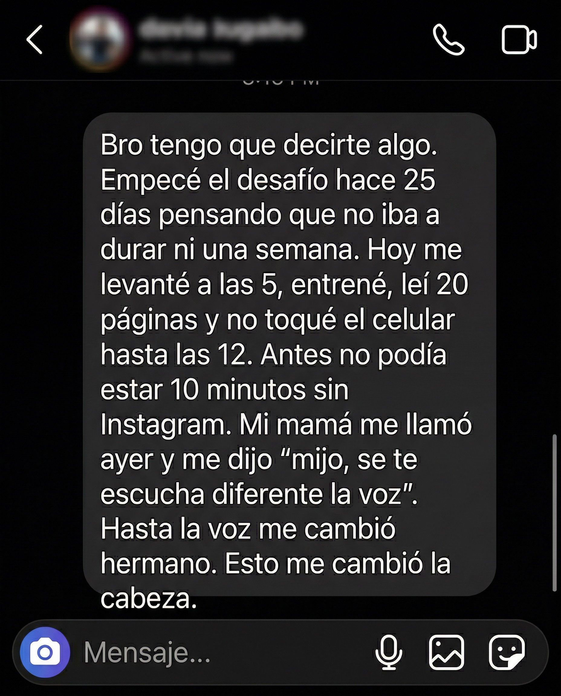 Testimonio de Darío — 25 días