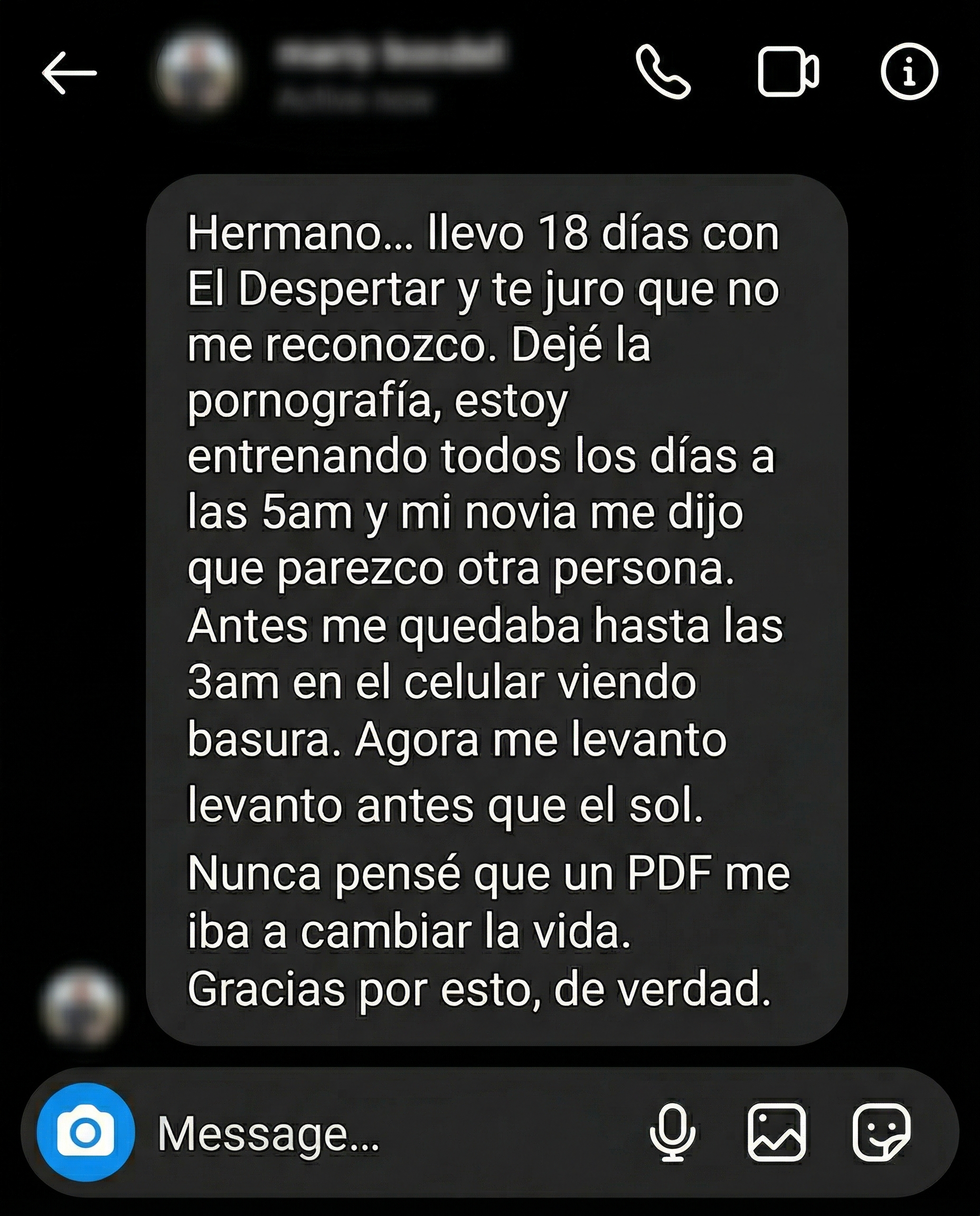 Testimonio de Martín — 18 días